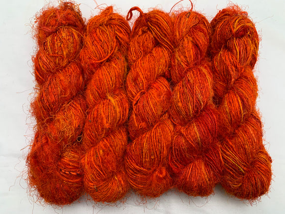Orange Saree Silk Yarn