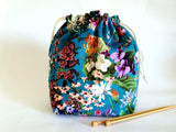 Turquoise Velvet Project Bag